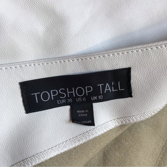 TopShop Cream Leather Cut Out Blouse, NWOT, 6 - Picture 11 of 13